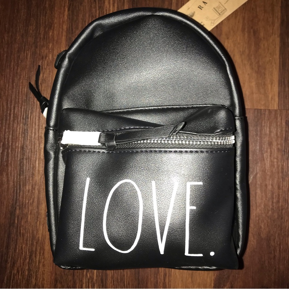 Rae Dunn Convertible "Love" Backpack Black Small NWT